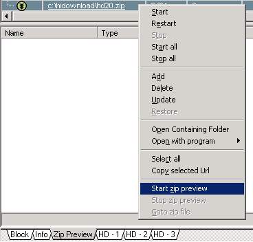 How to use HiDownload's Zip File Preview