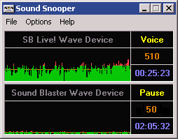 Sound Snooper configuration window