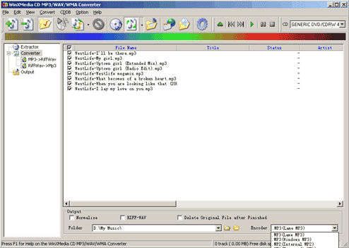 CD MP3 WAV WMA Converter