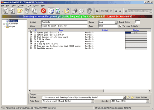 CD MP3 WAV WMA Converter