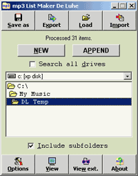 Screenshot - MP3 List Maker De Luhe